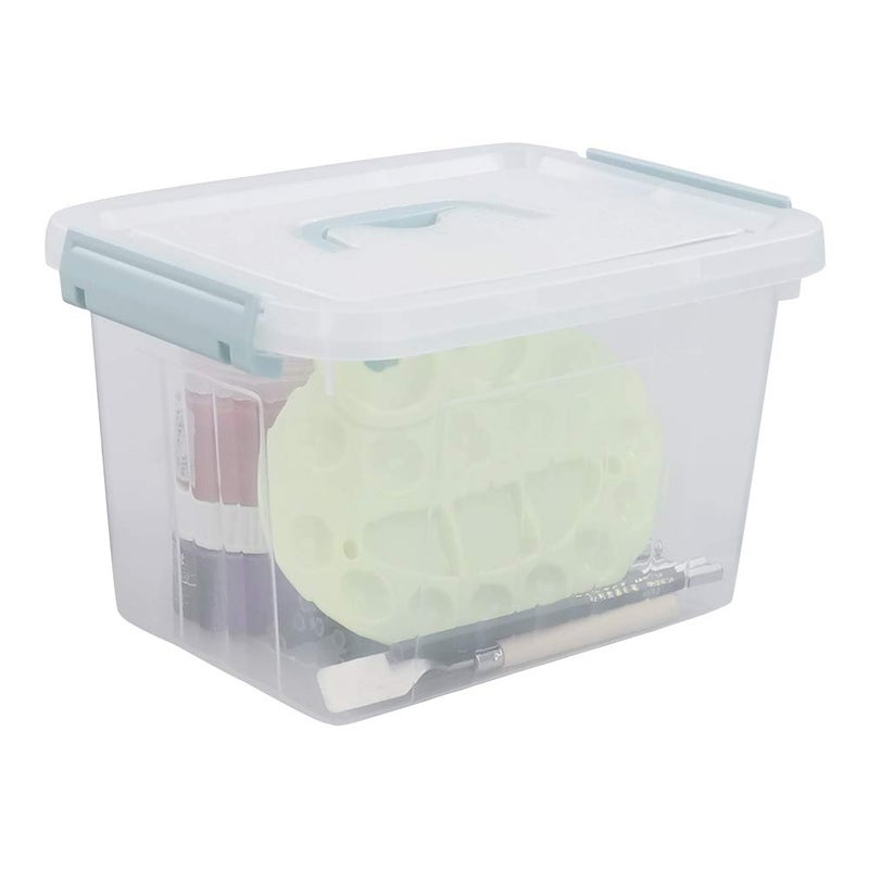 Pekky Plastic Storage Bin with Handle, Clear Latching Tote, 6 Quart, 6 Packs - Image 5